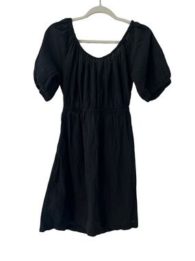 NWT Old Navy Black Puff Sleeve Scoop Neck Dress